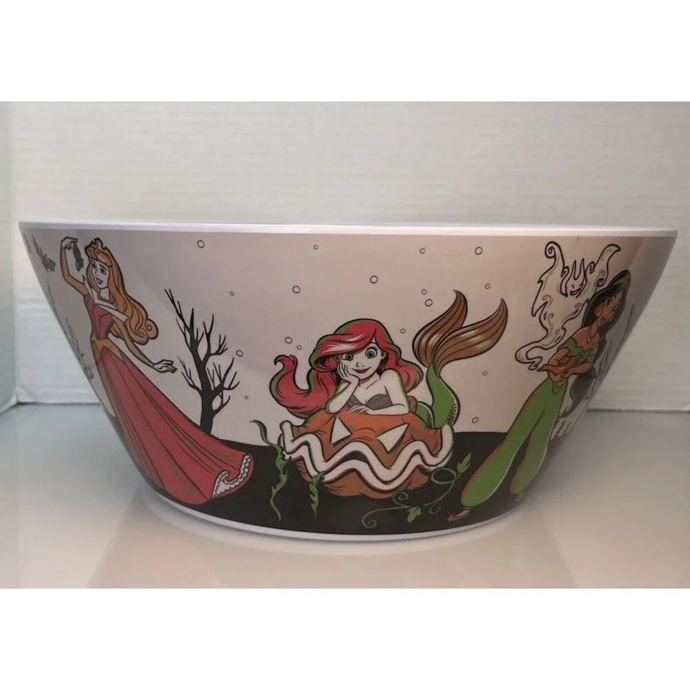 Disney Princess Evil Halloween Candy Popcorn Bowl Large Melamine Pumpkins Spooky